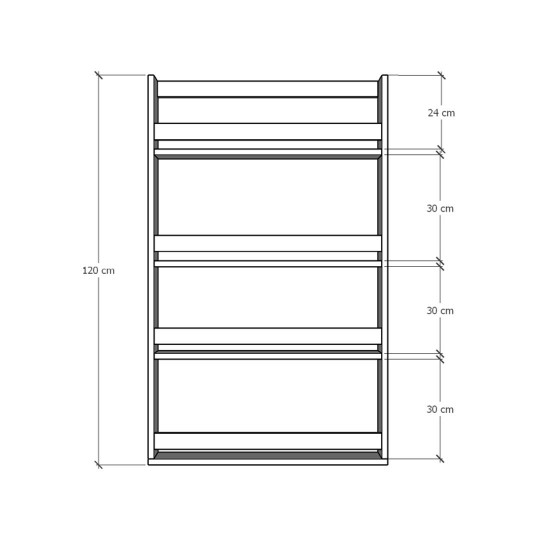 Children's Room Wall Shelf - Anthracite - CR-02