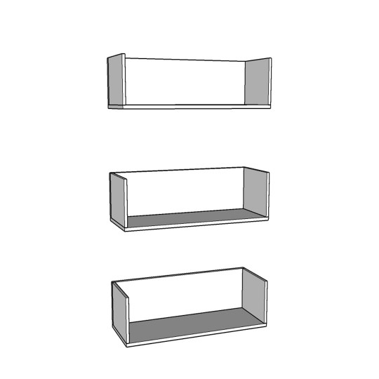 Children's Room Wall Shelf-White-CR-11