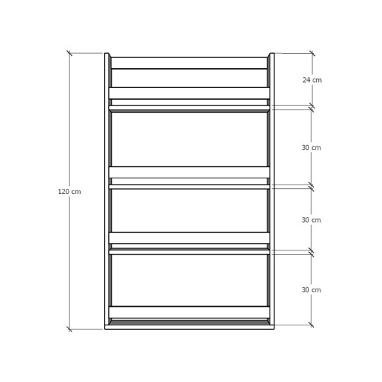 Children's Room Wall Shelf-White-CR-01