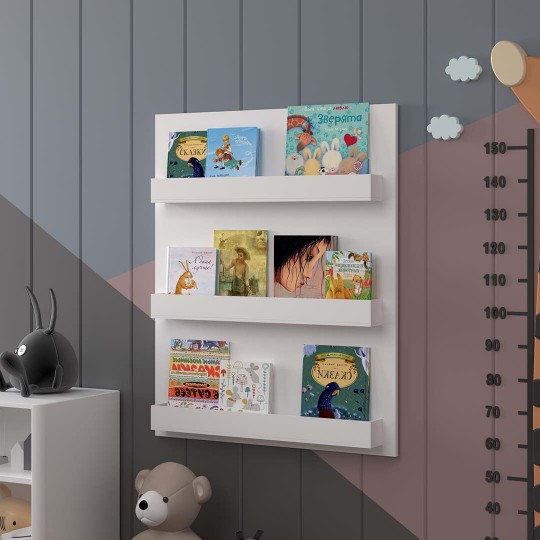 Children's Room Wall Shelf-White-CR-06