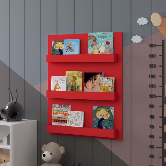 Kids Room Wall Shelf Red-ÇR-08