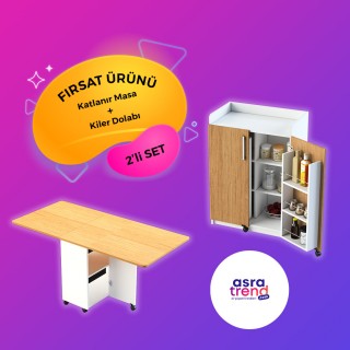 Promotional Folding Table & Pantry Cabinet Set KM-16 + MK-13