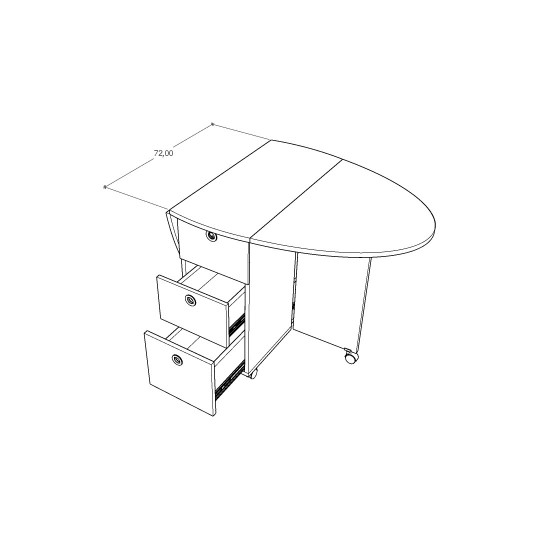 Folding Table White & Royal Marble KM-07