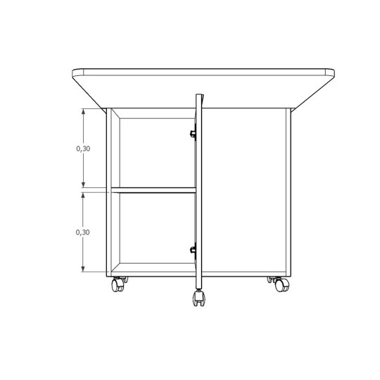 Folding Table White / Royal Marble KM-15