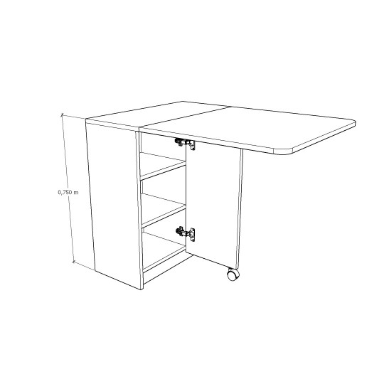 Folding Kitchen Table & Pantry Cabinet Set with a Discount KM-18 + MK-12