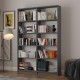 Asra Trend 5 Shelves 2 Modules Bookshelf Study Room Office Modern Decorative Bookshelf White Anthracite-Grey