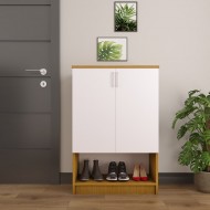 Shoe rack A-10 White & African Walnut