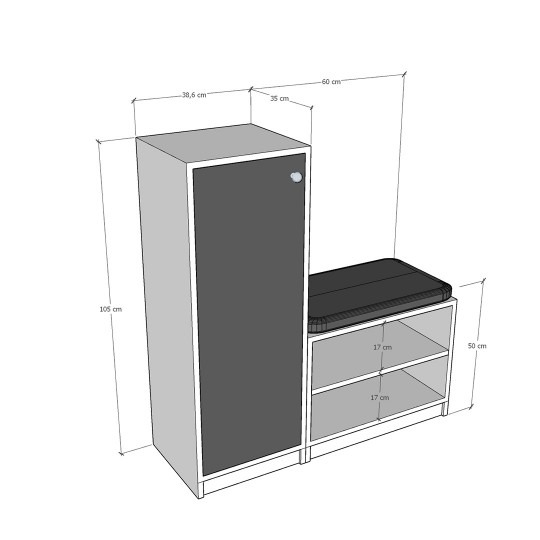 Shoe rack A-11 in White Color