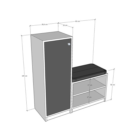 Shoe rack A-12 in Sapphire Oak Color