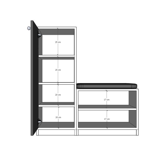 Shoe rack A-12 in Sapphire Oak Color