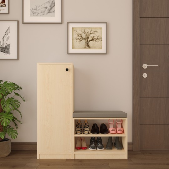 Shoe Cabinet A-14 in Light Wood Color