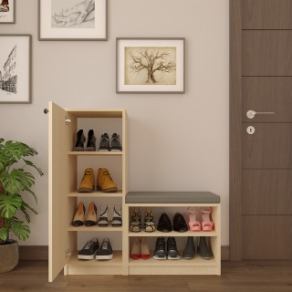 Shoe Cabinet A-14 in Light Wood Color