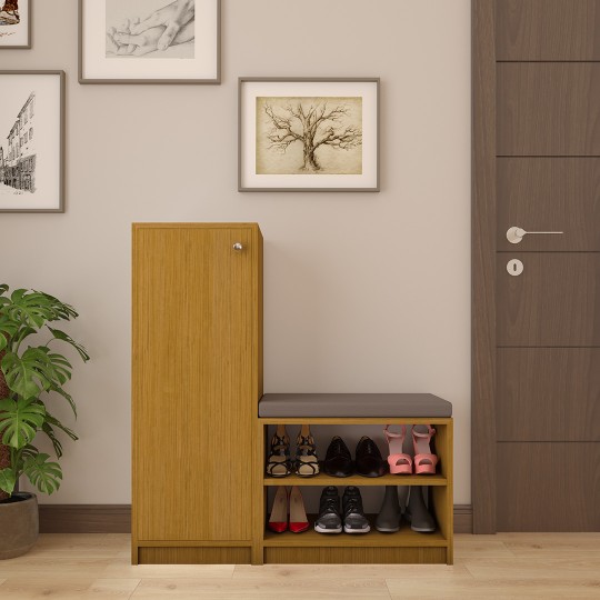 Shoe Cabinet A-16 in African Walnut Color