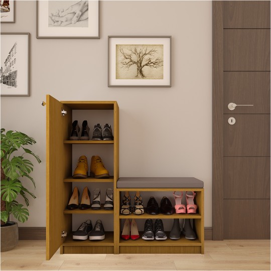 Shoe Cabinet A-16 in African Walnut Color