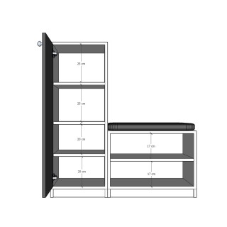 Shoe Rack A-17 Retro Stone