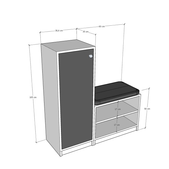 Shoe Rack A-18 Anthracite Color