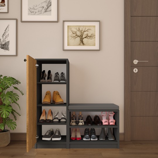 Shoe Rack A-19 Anthracite-Petra Color