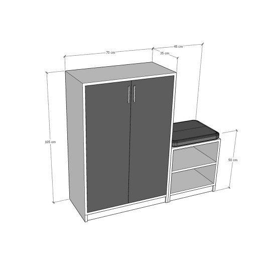 Shoe Cabinet A-21 White Color