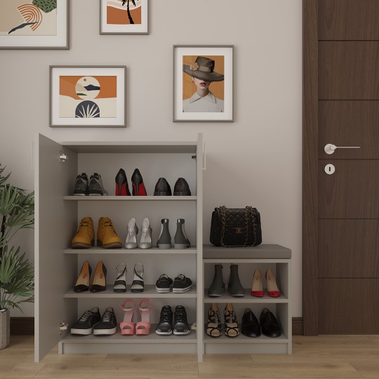 Shoe Cabinet A-23 Ash Grey Color