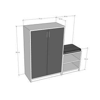 Shoe Cabinet A-23 Ash Grey Color