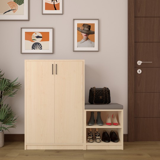 Shoe Cabinet A-24 in Light Wood Color