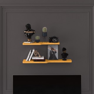 Wooden Wall Shelf-DRF-03-African Walnut