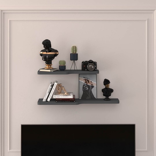 Wooden Wall Shelf-DRF-03-Anthracite