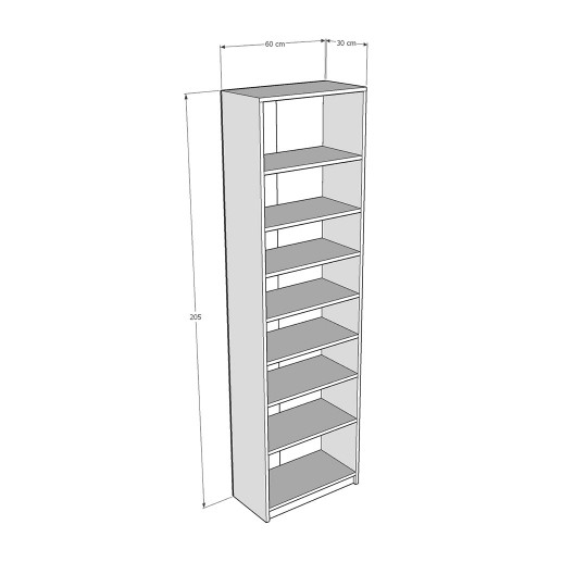 Bookcase K-04 Acacia Wood Color