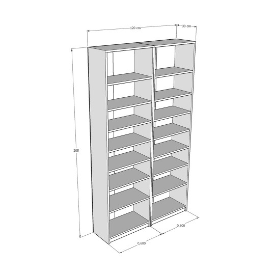 Asra K-13 Bookshelf Petra Color