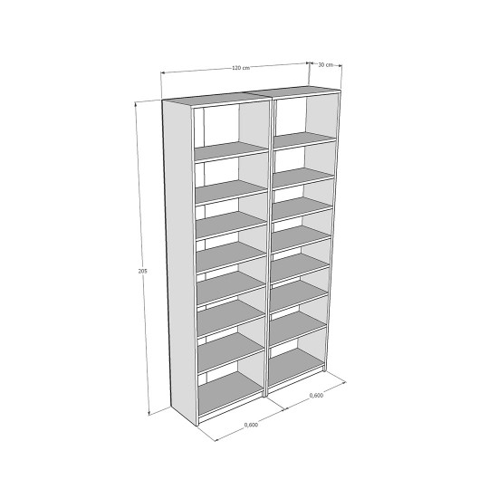 Asra K-15 Retro Stone Color Bookcase