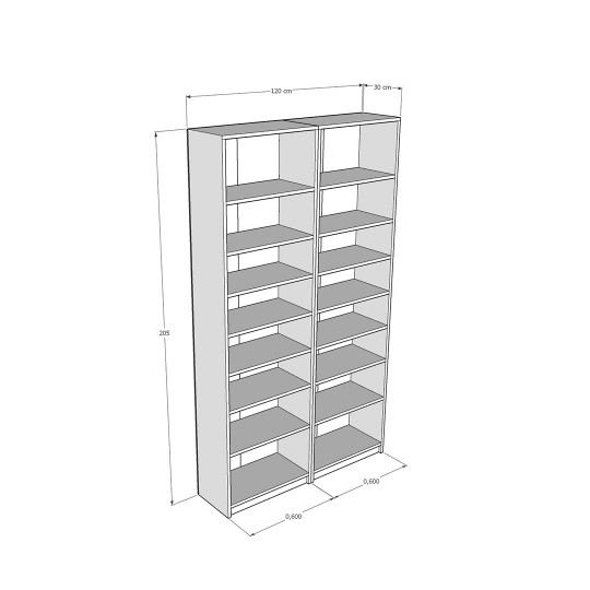 Asra K-16 Dark Gray Bookcase