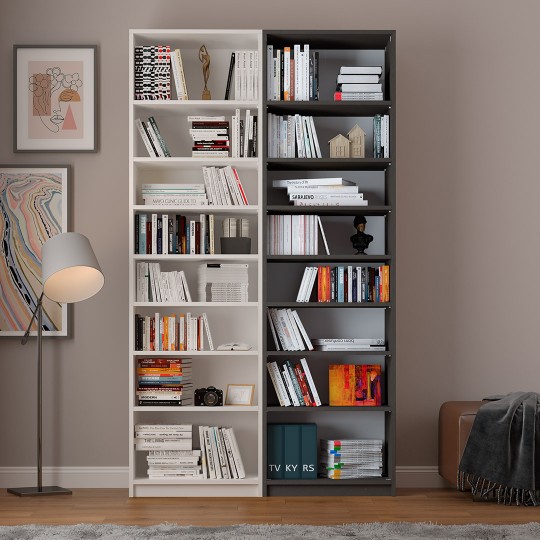 Asra K-17 White & Dark Grey Color Bookcase