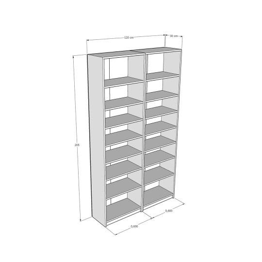 Asra K-17 White & Dark Grey Color Bookcase