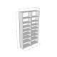 Asra K-17 White & Dark Grey Color Bookcase