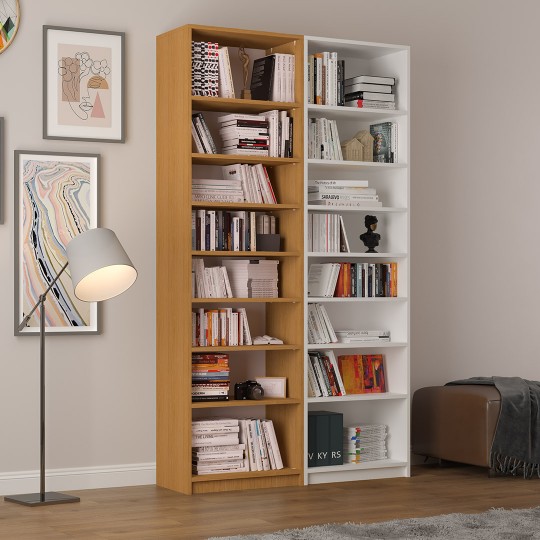 Asra K-19 African Walnut & White Color Bookcase