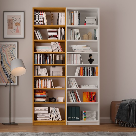 Asra K-19 African Walnut & White Color Bookcase