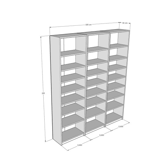 Asra K-21 Sapphire Oak Color Bookcase