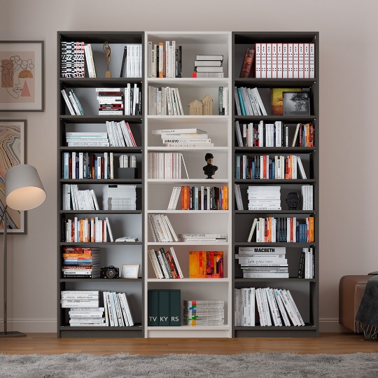 Asra K-28 Dark Gray & White Color Bookshelf