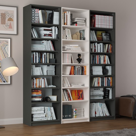 Asra K-28 Dark Gray & White Color Bookshelf