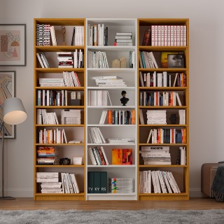 Asra K-30 White & African Walnut Color Bookshelf