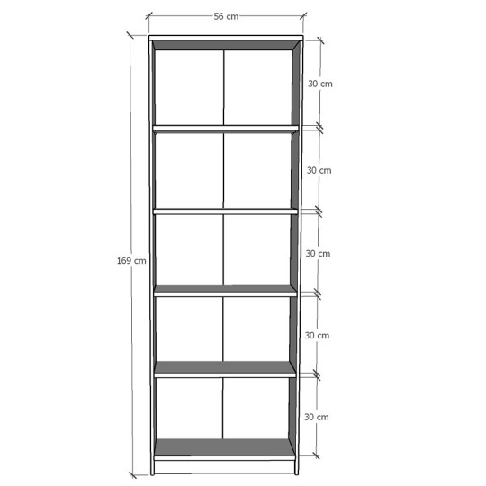 Asra Trend 5 Shelf Bookcase Study Room Office Modern Decorative Bookshelf White