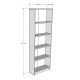 Asra Trend 5 Shelf Bookcase Study Room Office Modern Decorative Bookshelf White