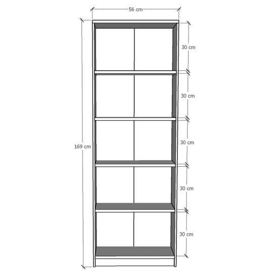 Asra Trend 5 Shelves Bookshelf Study Room Office Modern Decorative Bookshelf Maple Wood