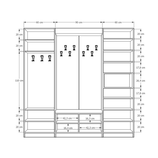 Wardrobe & Hallway Cabinet Asra V-04