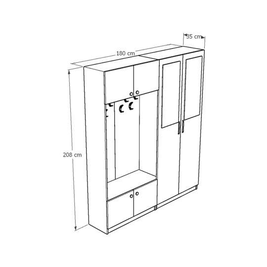 Wardrobe & Coat Stand Asra V-05