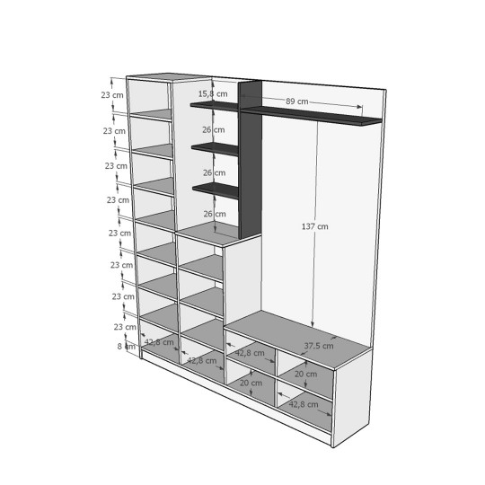 Wardrobe & Coat Stand Asra V-06