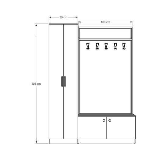 Wardrobe & Coat Rack Asra V-08