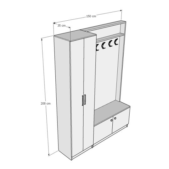 Wardrobe & Coat Rack Asra V-08