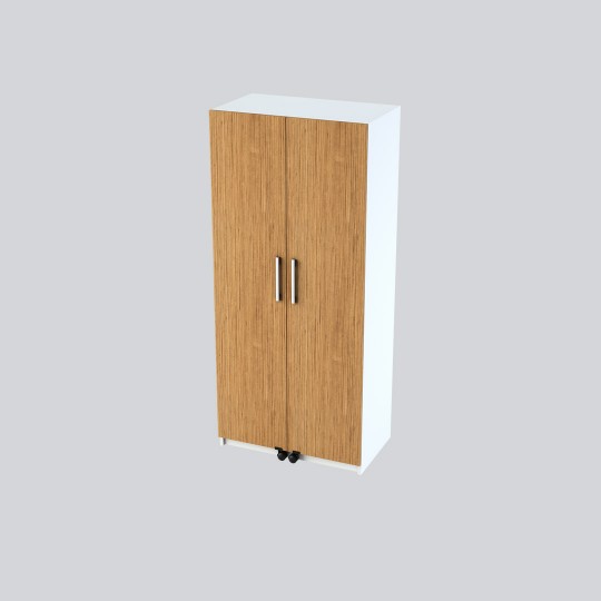 Kitchen Pantry Cabinet White & African Walnut MK-06