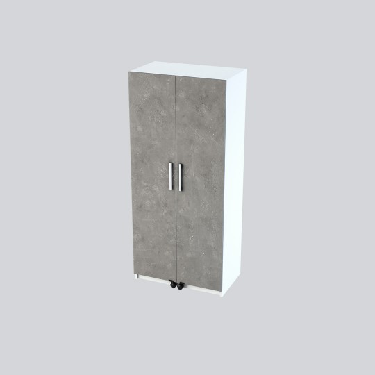 Kitchen Pantry Cabinet White & Retro Gray MK-07